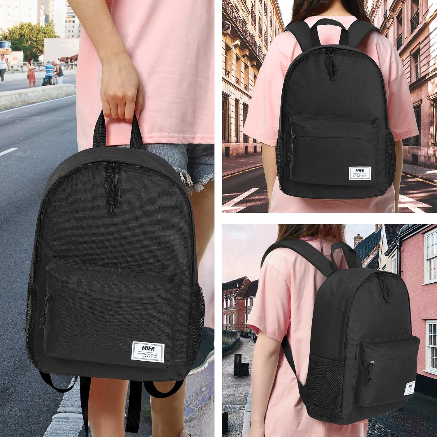 image:imageMIER Insulated Backpack Cooler Small Leakproof Lightweight Cute for Women Men to Work Picnics Camping Park Day Trips 15 LBlack