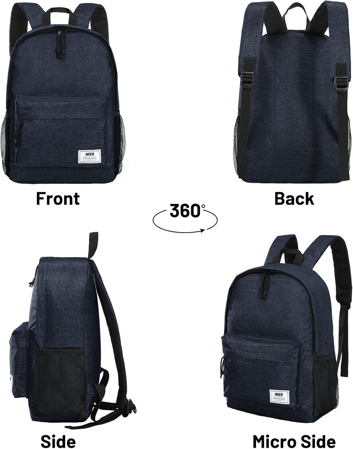 image:imageMIER Insulated Backpack Cooler Small Leakproof Lightweight Cute for Women Men to Work Picnics Camping Park Day Trips 15 LDark Blue
