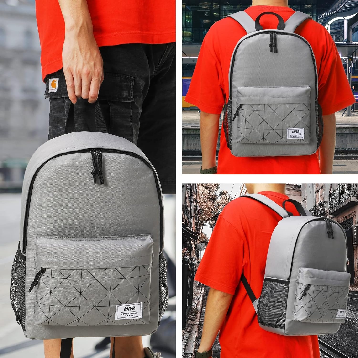 image:imageMIER Insulated Backpack Cooler Small Leakproof Lightweight Cute for Women Men to Work Picnics Camping Park Day Trips 15 LGray