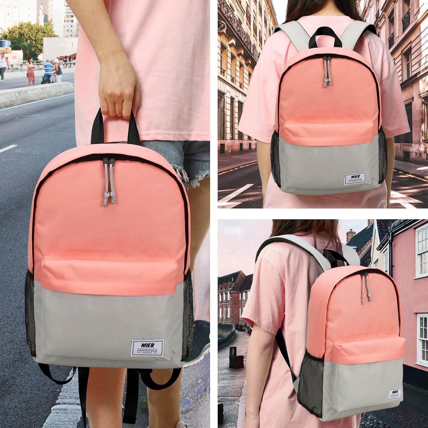 image:imageMIER Insulated Backpack Cooler Small Leakproof Lightweight Cute for Women Men to Work Picnics Camping Park Day Trips 15 LPinkgray