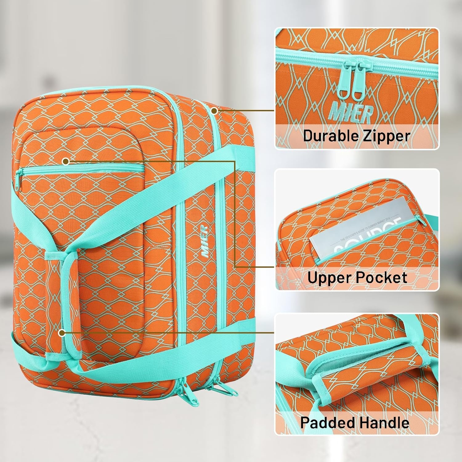 image:imageMIER Insulated Casserole Carrier Fits 9x13 Baking DishesFoil Pans Double Food Carriers Bag Thermal Holder for Hot or Cold Food Lasagna Lugger Potluck Parties Picnic Travel PurpleOrange
