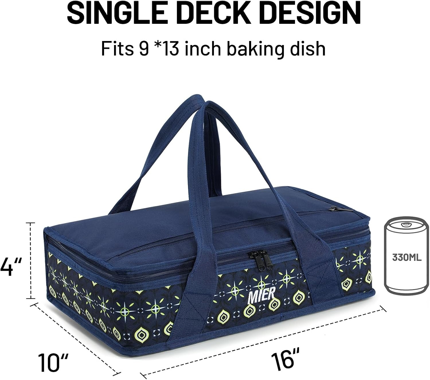 image:imageMIER Insulated Casserole Carrier Fits 9x13 Baking DishesFoil Pans Double Food Carriers Bag Thermal Holder for Hot or Cold Food Lasagna Lugger Potluck Parties Picnic Travel PurpleDeep Blue