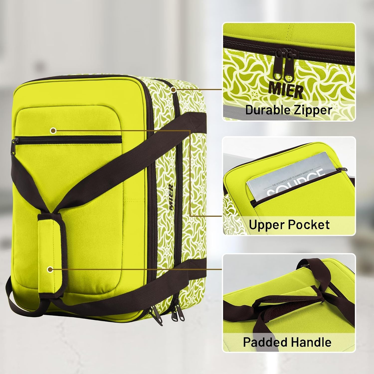 image:imageMIER Insulated Casserole Carrier Fits 9x13 Baking DishesFoil Pans Double Food Carriers Bag Thermal Holder for Hot or Cold Food Lasagna Lugger Potluck Parties Picnic Travel PurpleGreen