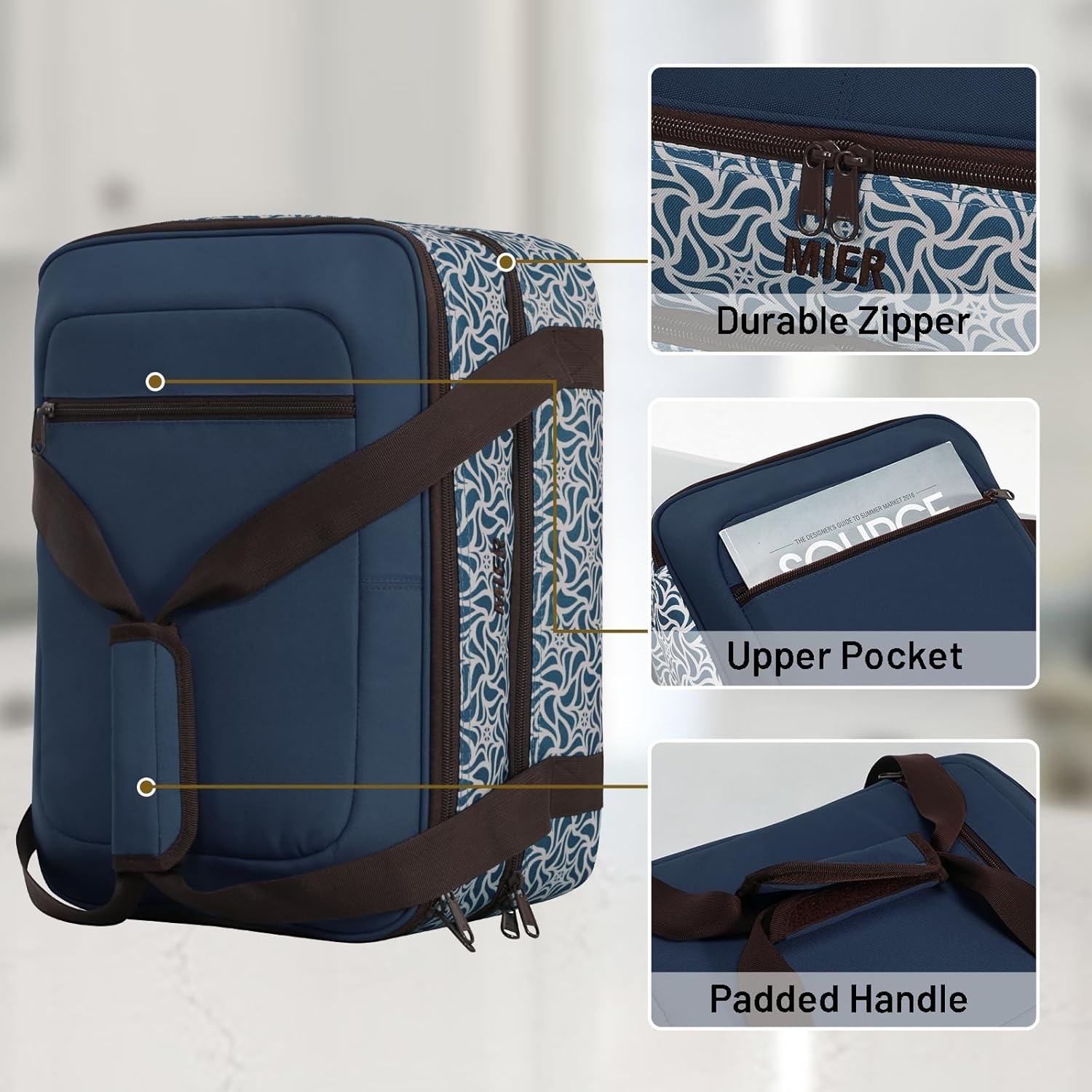 image:imageMIER Insulated Casserole Carrier Fits 9x13 Baking DishesFoil Pans Double Food Carriers Bag Thermal Holder for Hot or Cold Food Lasagna Lugger Potluck Parties Picnic Travel PurpleDeep BlueBrown
