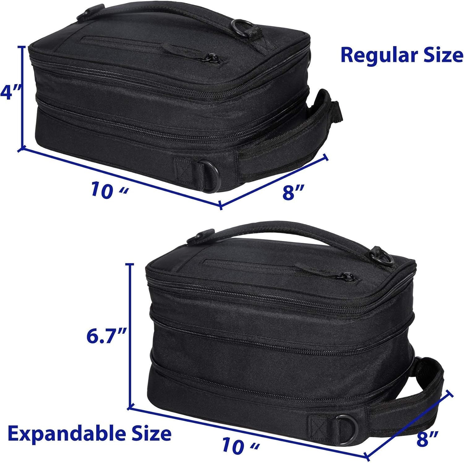 image:imageMIER Insulated Lunch Box 2 Compartment Lunch Bag and Expandable Lunch Pack for Men Women Black