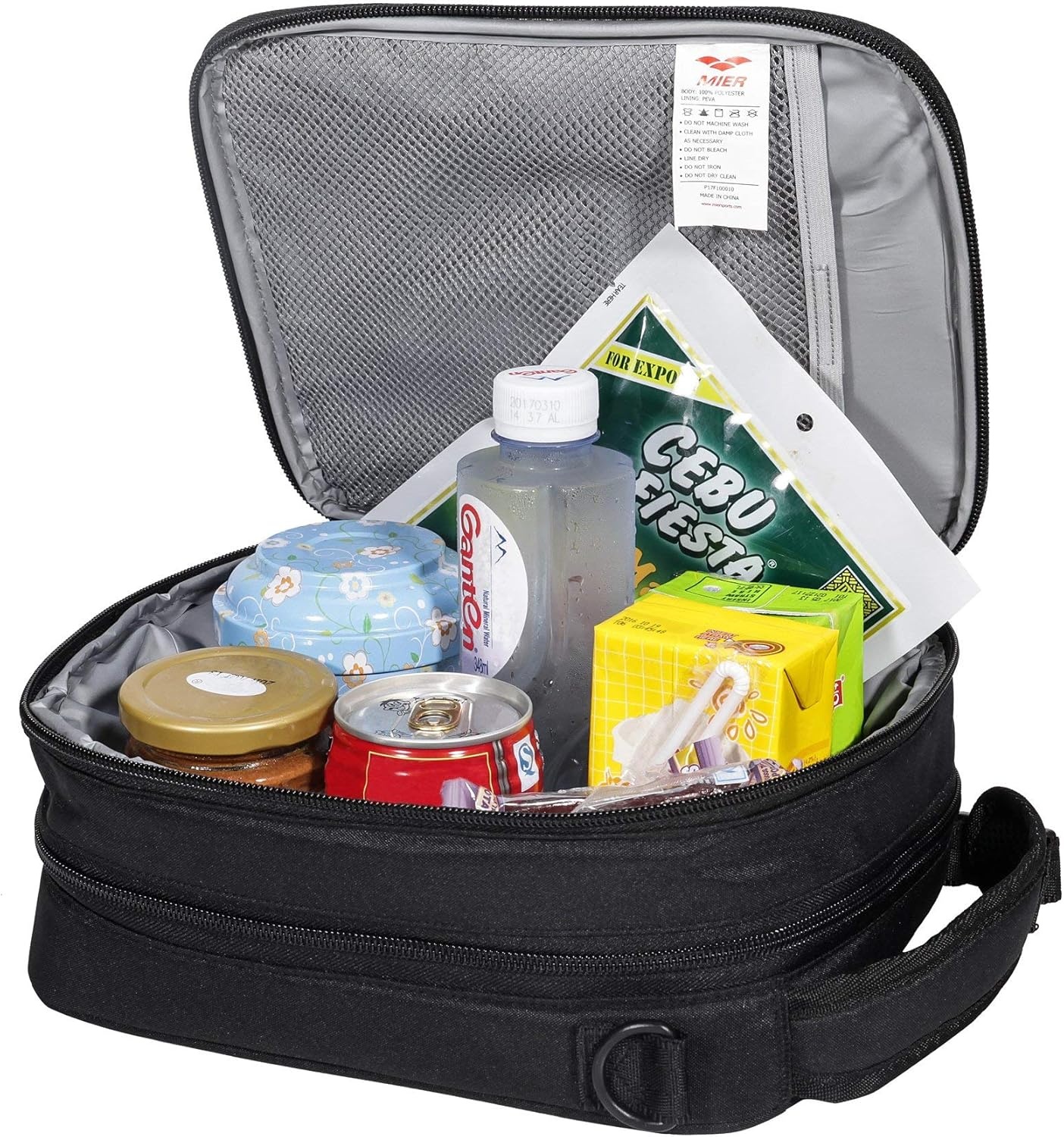 image:imageMIER Insulated Lunch Box Bag Expandable Lunch Pack for Men Women Black