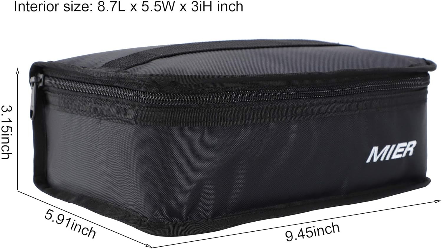 image:imageMIER Insulated Lunch Box Bag Expandable Lunch Pack for Men Women Black