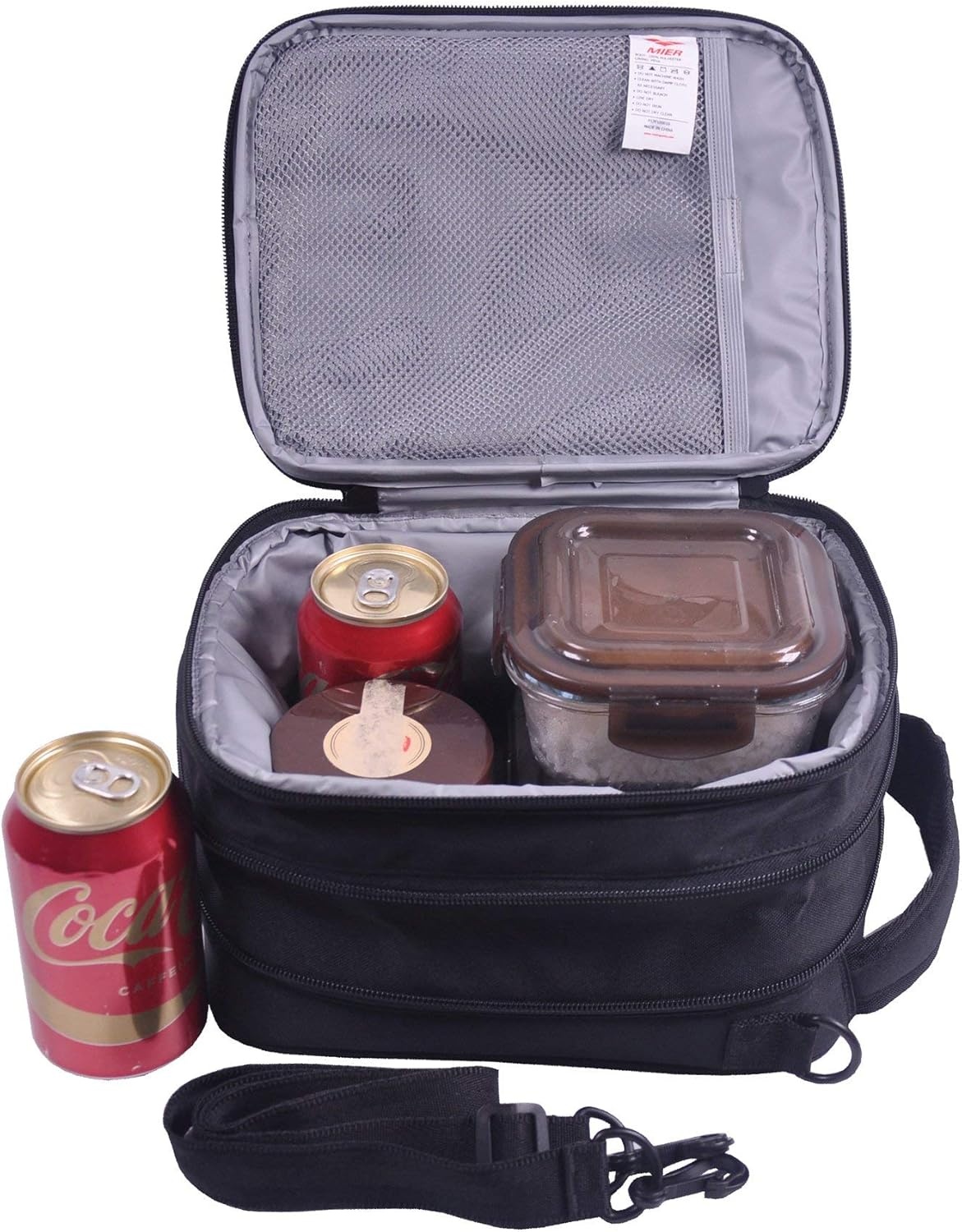 image:imageMIER Insulated Lunch Box Bag Expandable Lunch Pack for Men Women Black