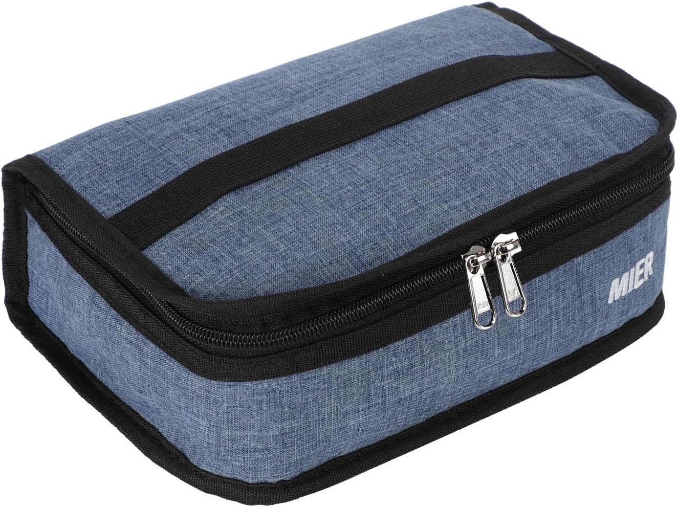 image:imageMIER Insulated Lunch Box for Men Women Kids Portable Small Lunch Bag 9 CAN Compact Thermal Mini Cooler for School Work Picnic BlueBluesteel