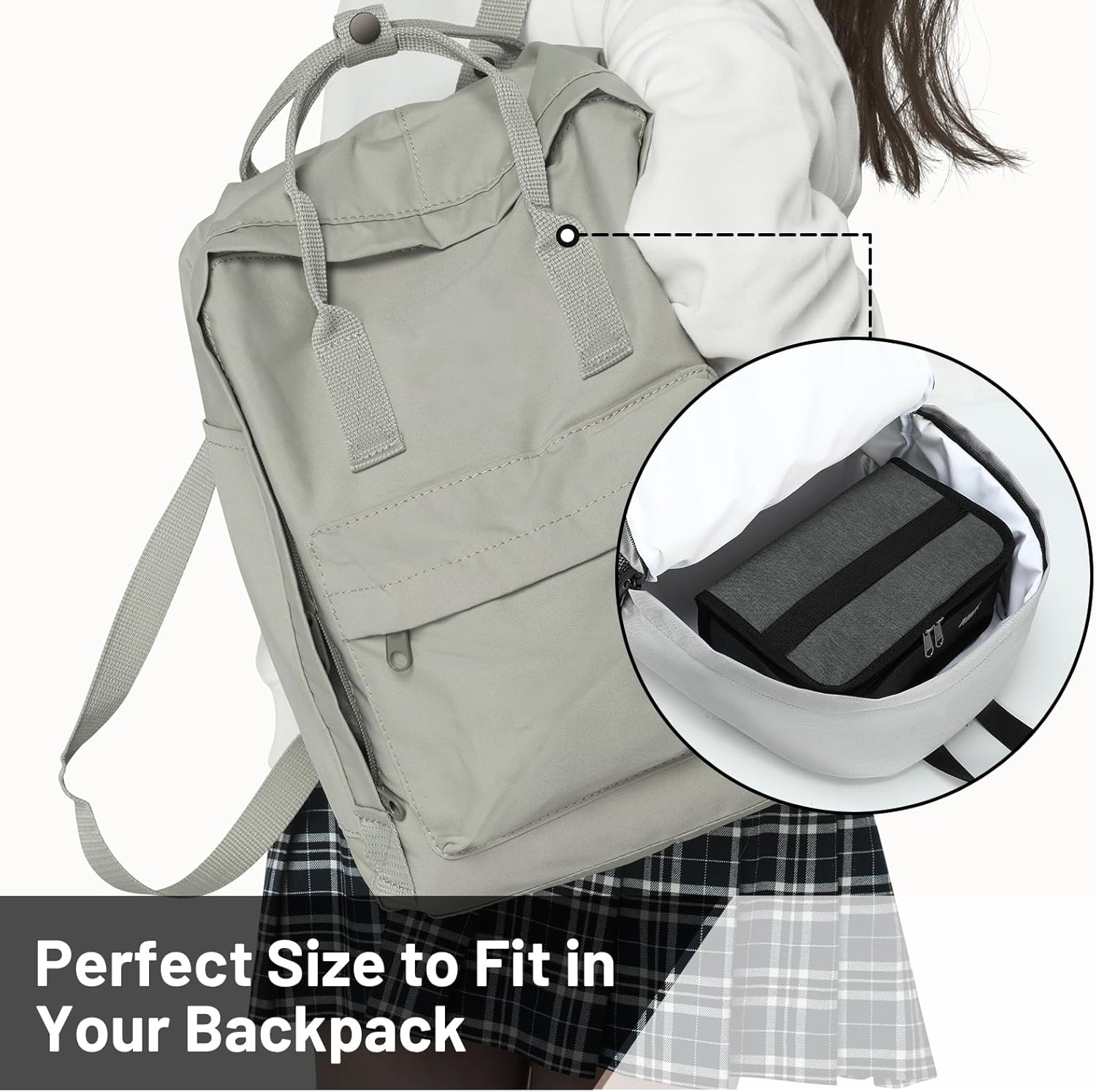 image:imageMIER Insulated Lunch Box for Men Women Kids Portable Small Lunch Bag 9 CAN Compact Thermal Mini Cooler for School Work Picnic BlueGray