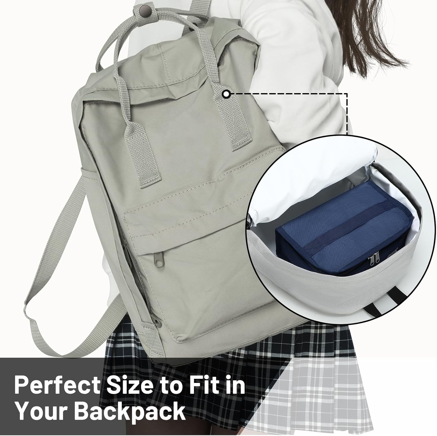 image:imageMIER Insulated Lunch Box for Men Women Kids Portable Small Lunch Bag 9 CAN Compact Thermal Mini Cooler for School Work Picnic BlueNavy Blue