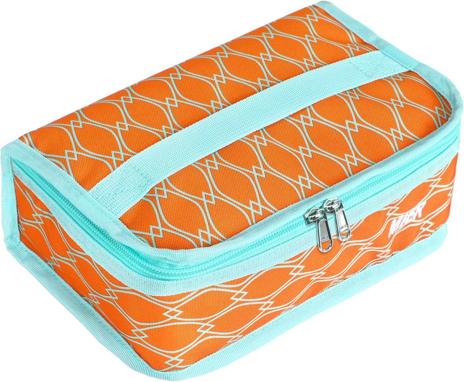 image:imageMIER Insulated Lunch Box for Men Women Kids Portable Small Lunch Bag 9 CAN Compact Thermal Mini Cooler for School Work Picnic BlueOrange