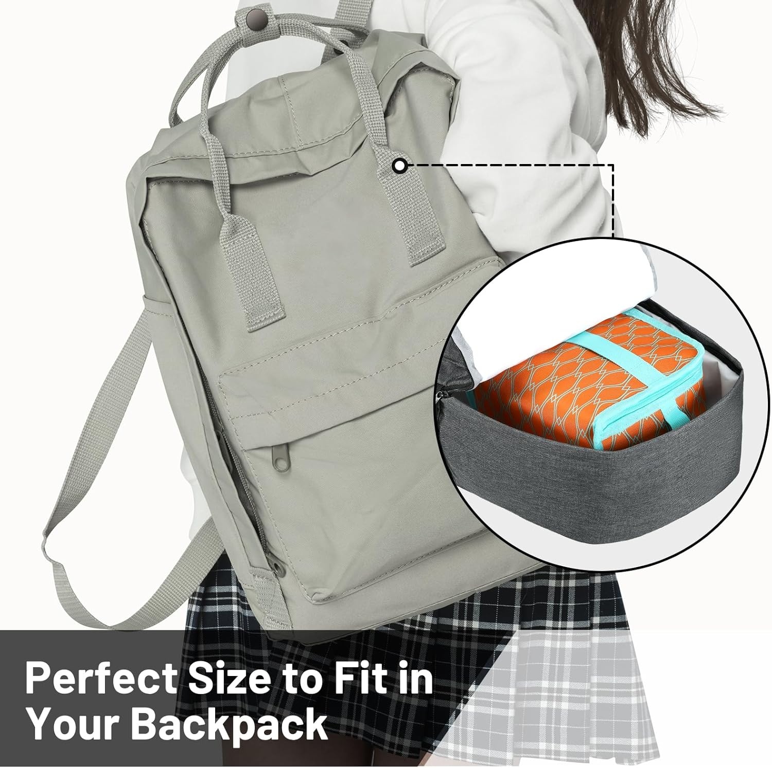 image:imageMIER Insulated Lunch Box for Men Women Kids Portable Small Lunch Bag 9 CAN Compact Thermal Mini Cooler for School Work Picnic BlueOrange