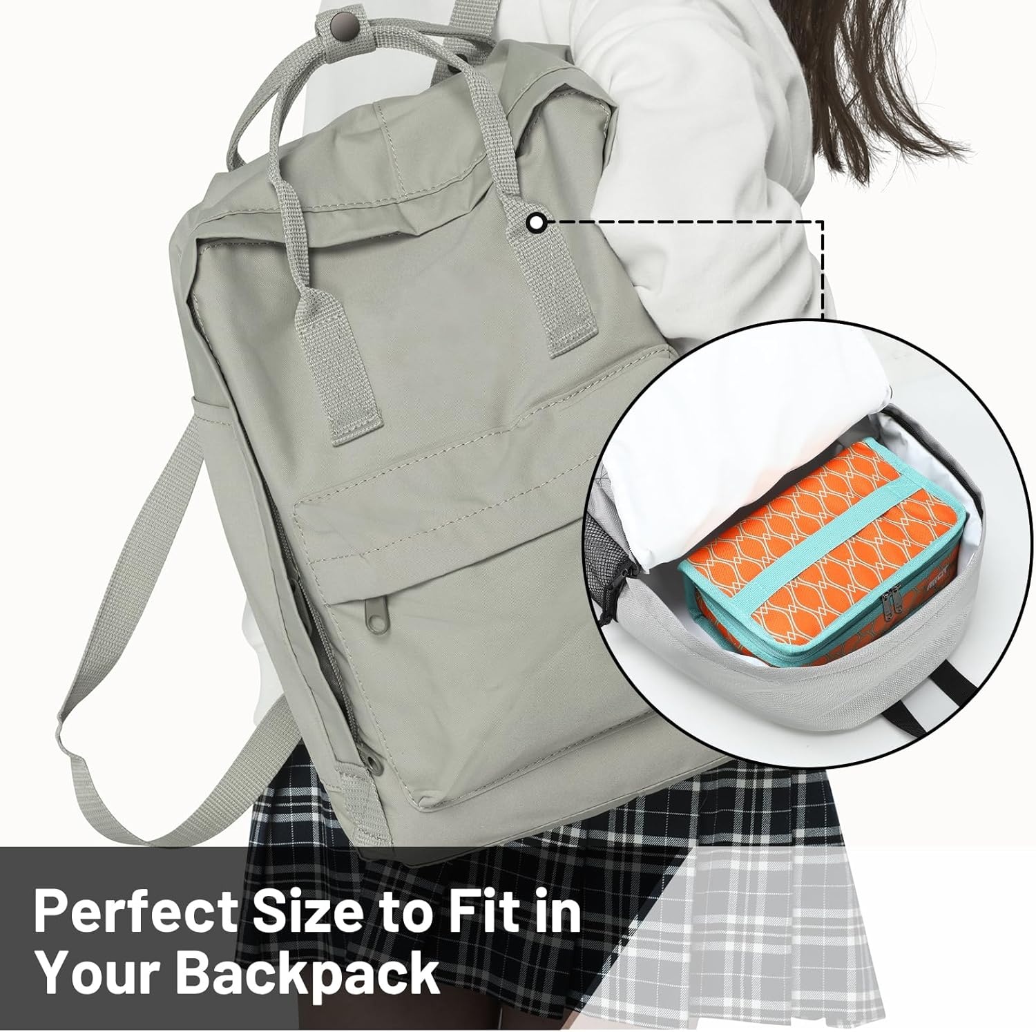 image:imageMIER Insulated Lunch Box for Men Women Kids Portable Small Lunch Bag 9 CAN Compact Thermal Mini Cooler for School Work Picnic BlueOrange