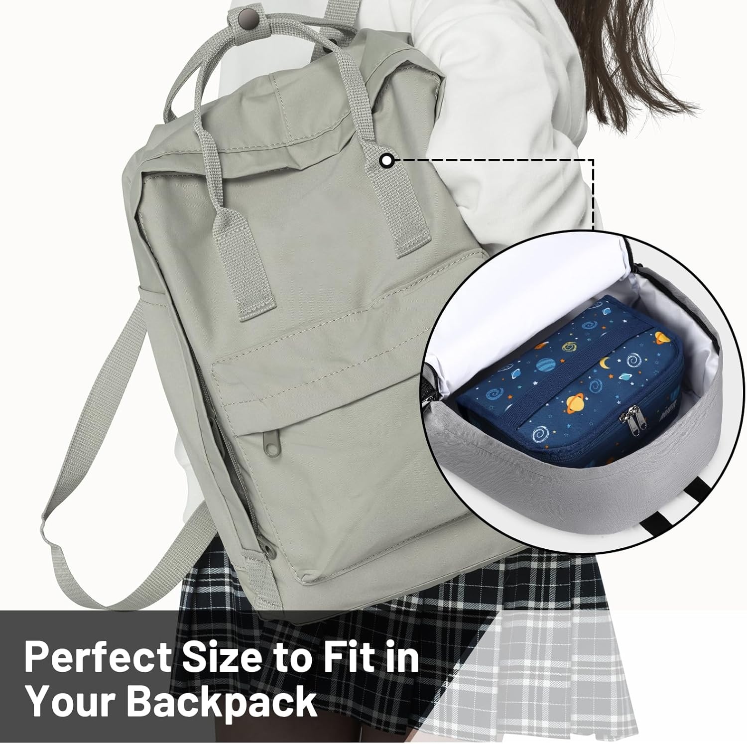 image:imageMIER Insulated Lunch Box for Men Women Kids Portable Small Lunch Bag 9 CAN Compact Thermal Mini Cooler for School Work Picnic BluePlanet