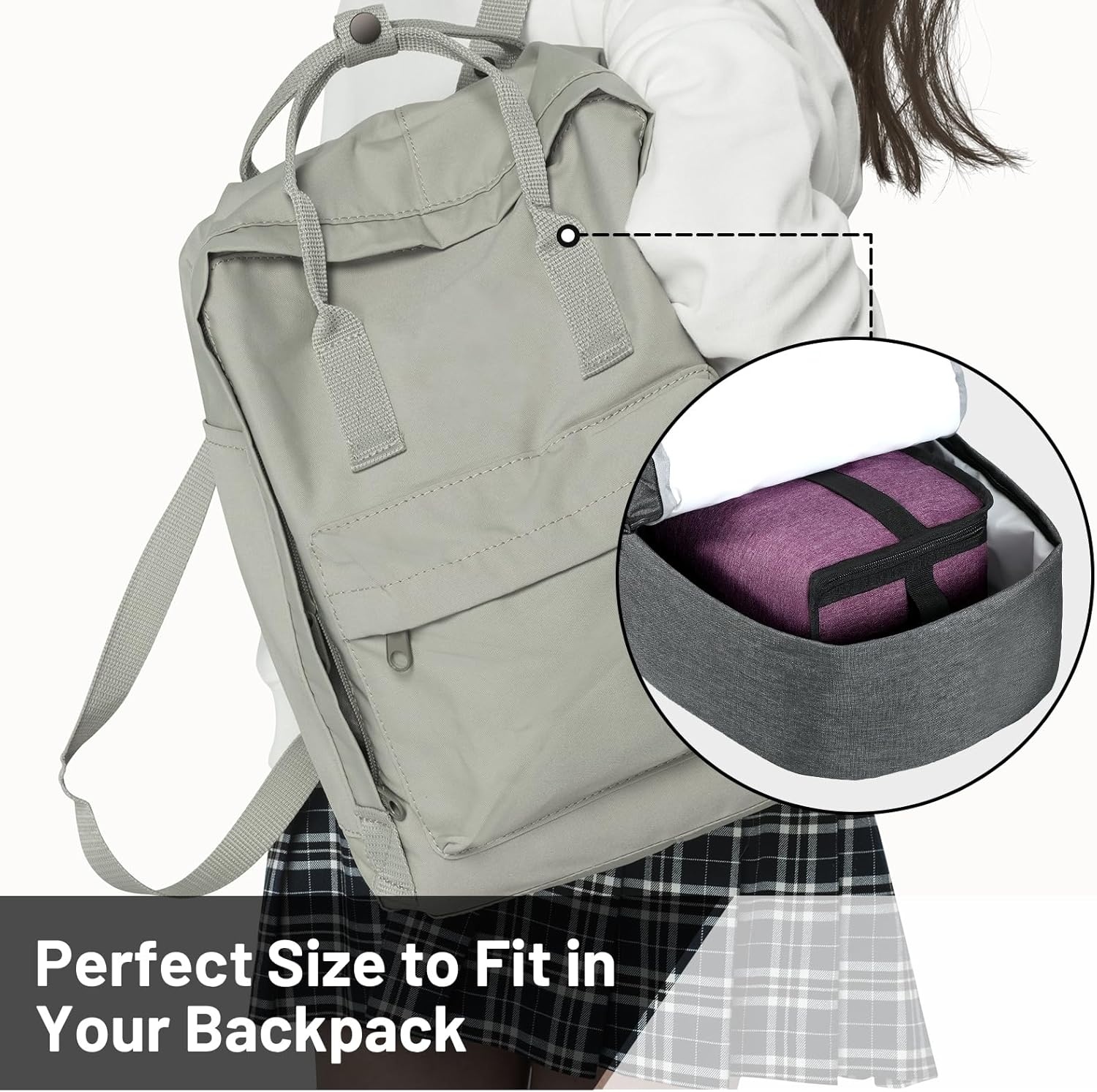 image:imageMIER Insulated Lunch Box for Men Women Kids Portable Small Lunch Bag 9 CAN Compact Thermal Mini Cooler for School Work Picnic BluePurple