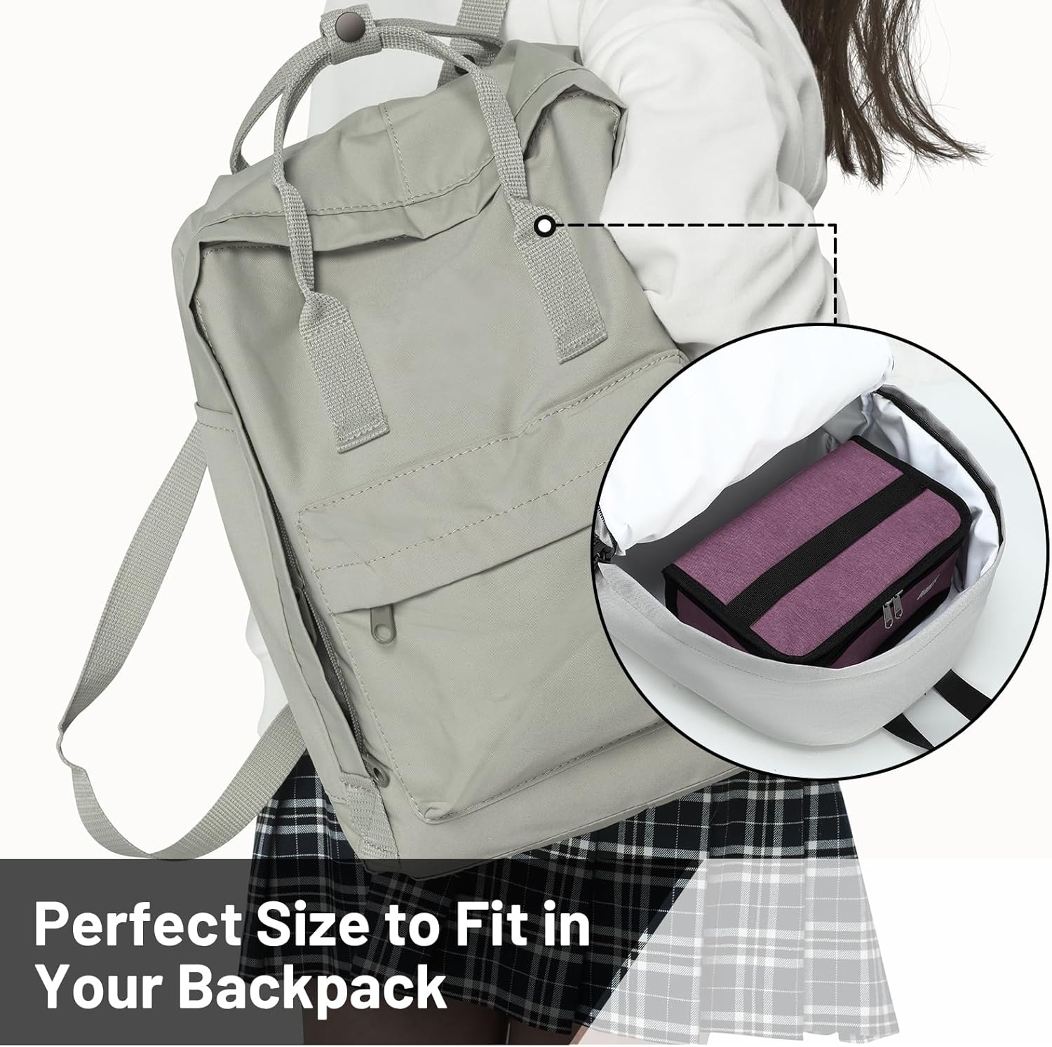 image:imageMIER Insulated Lunch Box for Men Women Kids Portable Small Lunch Bag 9 CAN Compact Thermal Mini Cooler for School Work Picnic BluePurple