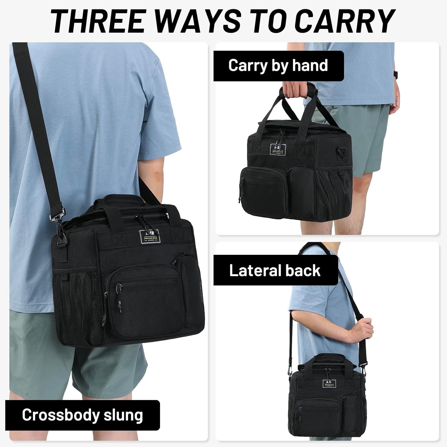 image:imageMIER Large Lunch Box for Men Women Adult Insulated Soft Sided Cooler 30 Can Leakproof Lunch Bag Collapsible for Work Travel Camping Beach 18L BlackNo Luggage StrapPure Black