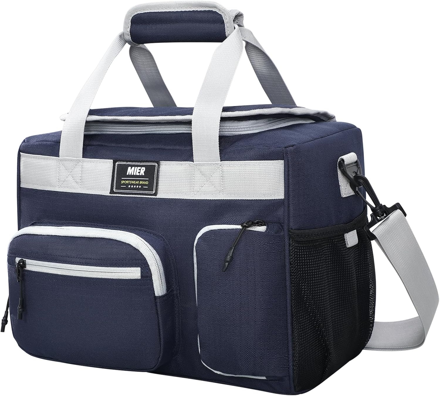 image:imageMIER Large Lunch Box for Men Women Adult Insulated Soft Sided Cooler 30 Can Leakproof Lunch Bag Collapsible for Work Travel Camping Beach 18L BlackNo Luggage StrapPure Blue