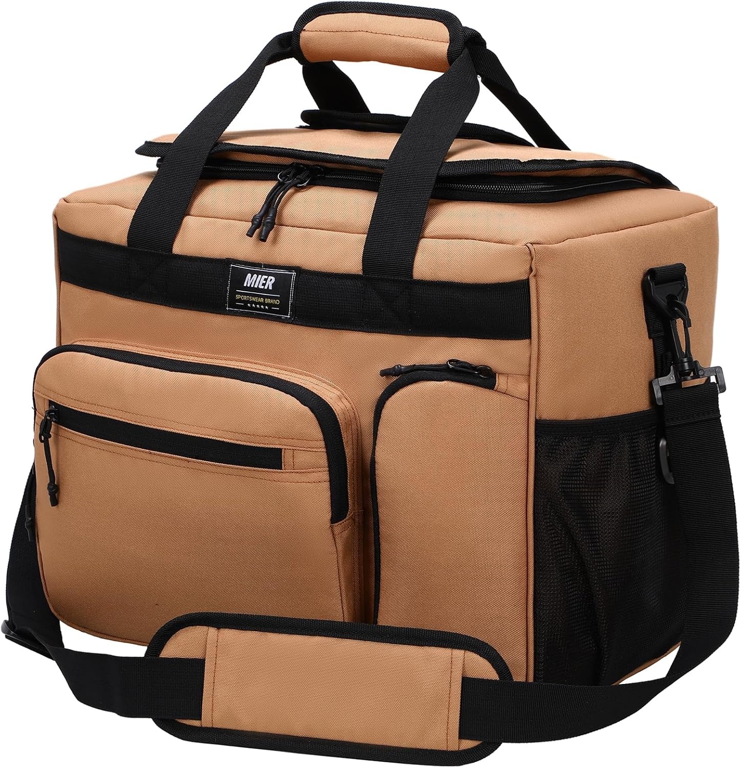 image:imageMIER Large Lunch Box for Men Women Adult Insulated Soft Sided Cooler 30 Can Leakproof Lunch Bag Collapsible for Work Travel Camping Beach 18L BlackNo Luggage StrapKhaki