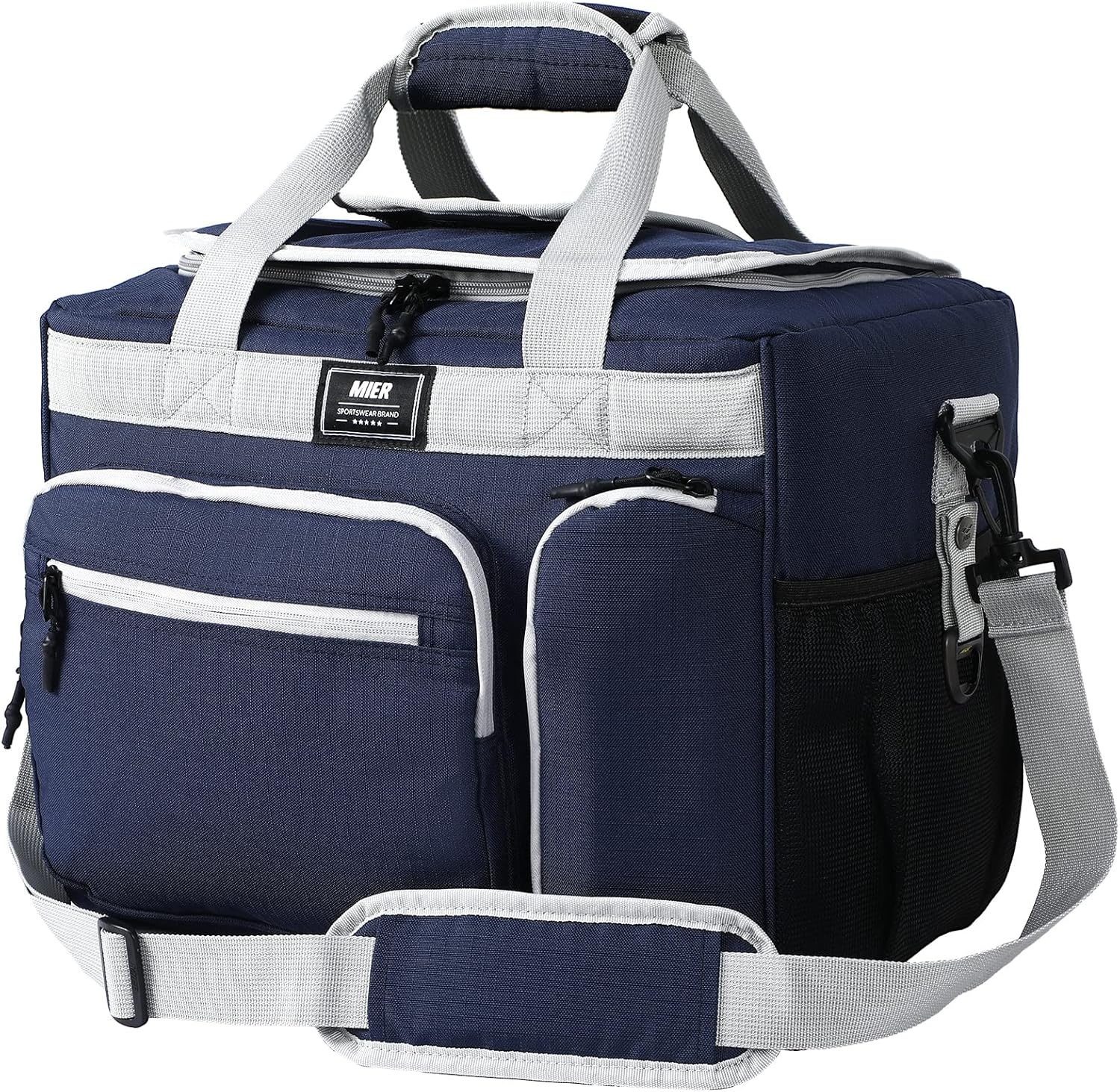 image:imageMIER Large Lunch Box for Men Women Adult Insulated Soft Sided Cooler 30 Can Leakproof Lunch Bag Collapsible for Work Travel Camping Beach 18L BlackNo Luggage StrapDark Blue