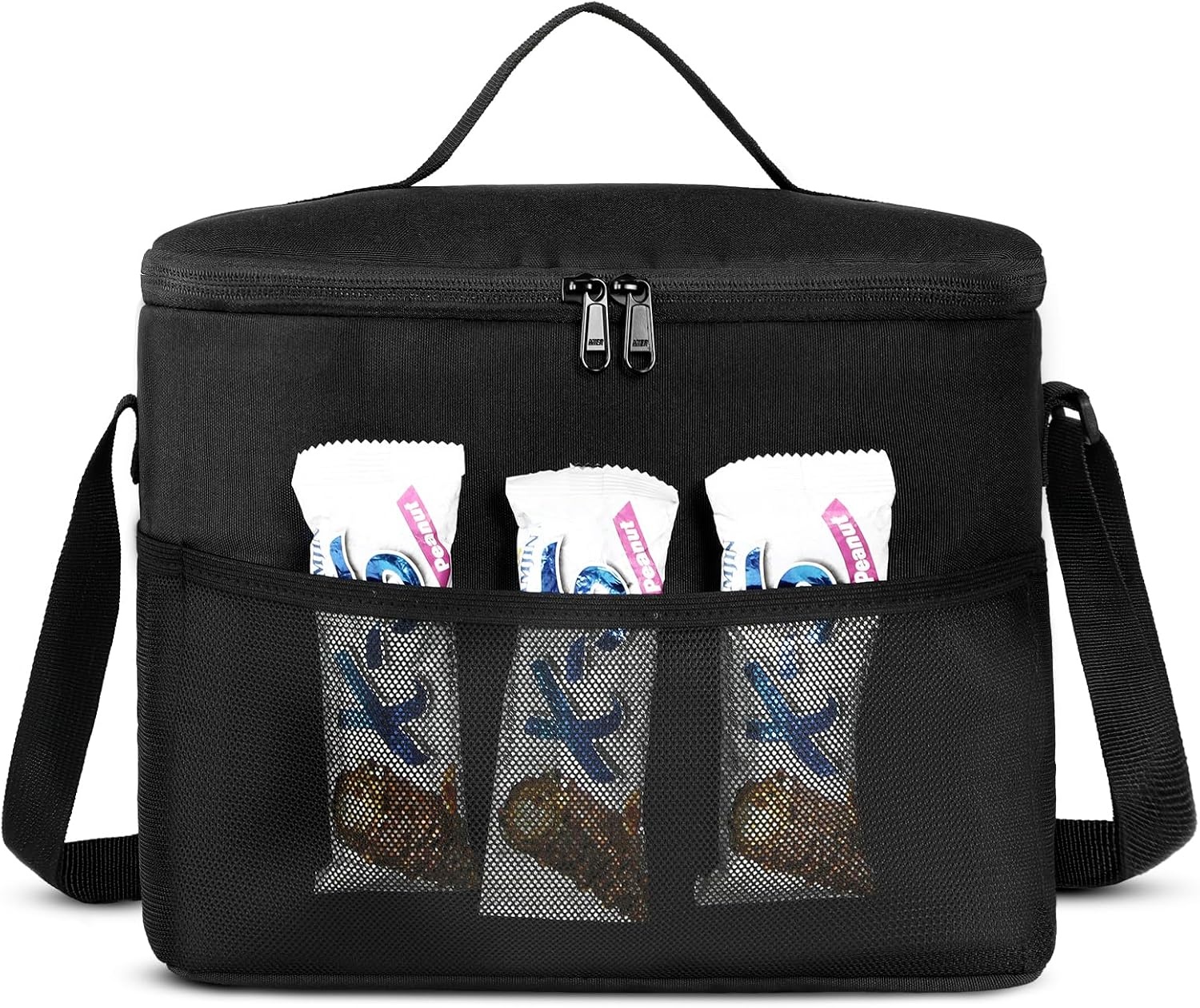 image:imageMIER Lunch Bag for Men Women Insulated Portable Lunch Box 12CAN Leakproof Cooler Bag with Shoulder Strap for Office Picnic School Medium AquaBlack