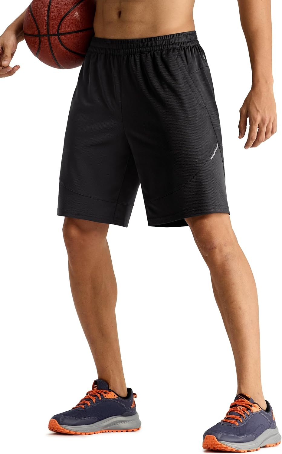 image:imageMIER Mens Athletic Shorts 9 Mesh Basketball Gym Quick Dry Shorts with Pockets for Active Running Workout LightweightBlack