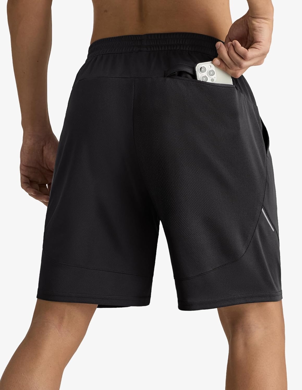 image:imageMIER Mens Athletic Shorts 9 Mesh Basketball Gym Quick Dry Shorts with Pockets for Active Running Workout LightweightBlack