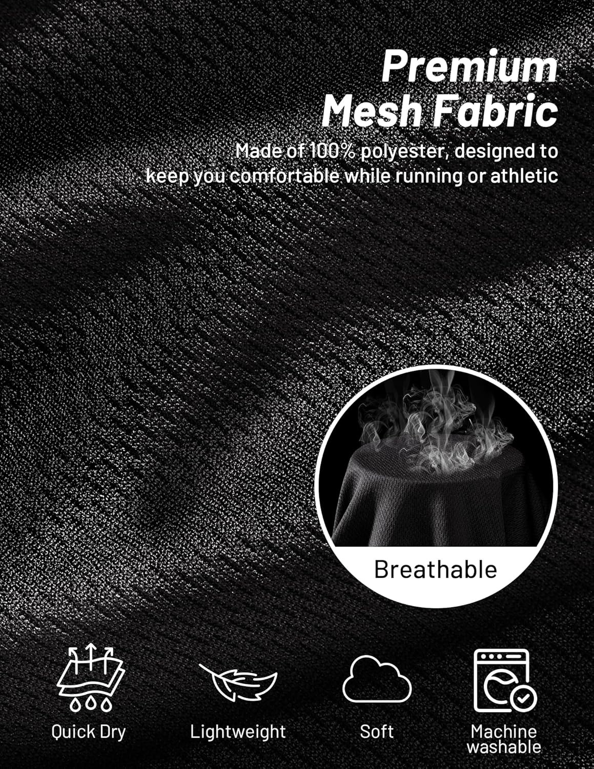image:imageMIER Mens Athletic Shorts 9 Mesh Basketball Gym Quick Dry Shorts with Pockets for Active Running Workout LightweightBlack