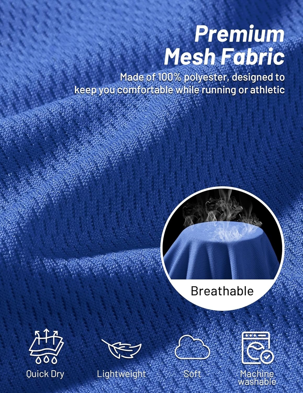 image:imageMIER Mens Athletic Shorts 9 Mesh Basketball Gym Quick Dry Shorts with Pockets for Active Running Workout LightweightBlue