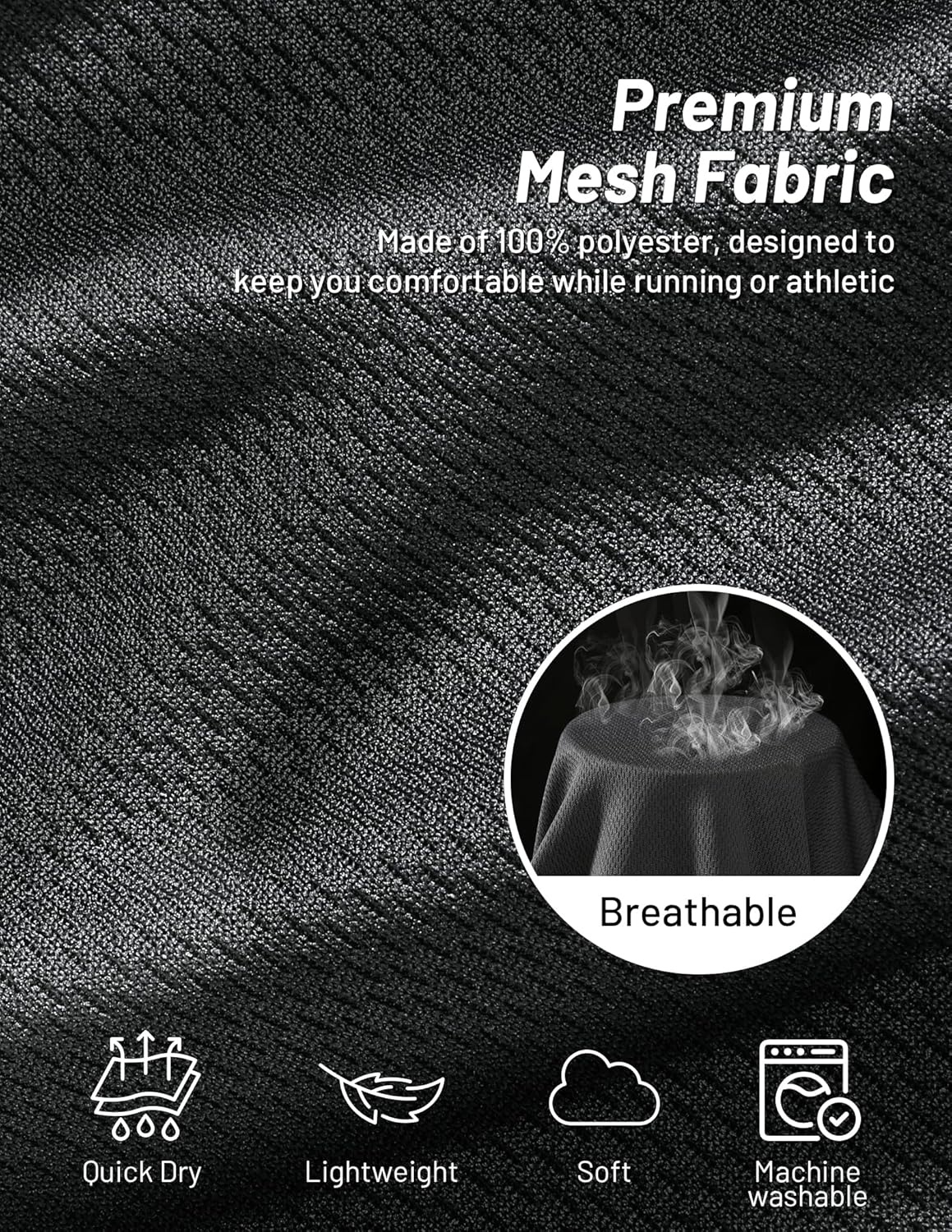 image:imageMIER Mens Athletic Shorts 9 Mesh Basketball Gym Quick Dry Shorts with Pockets for Active Running Workout LightweightDark Grey