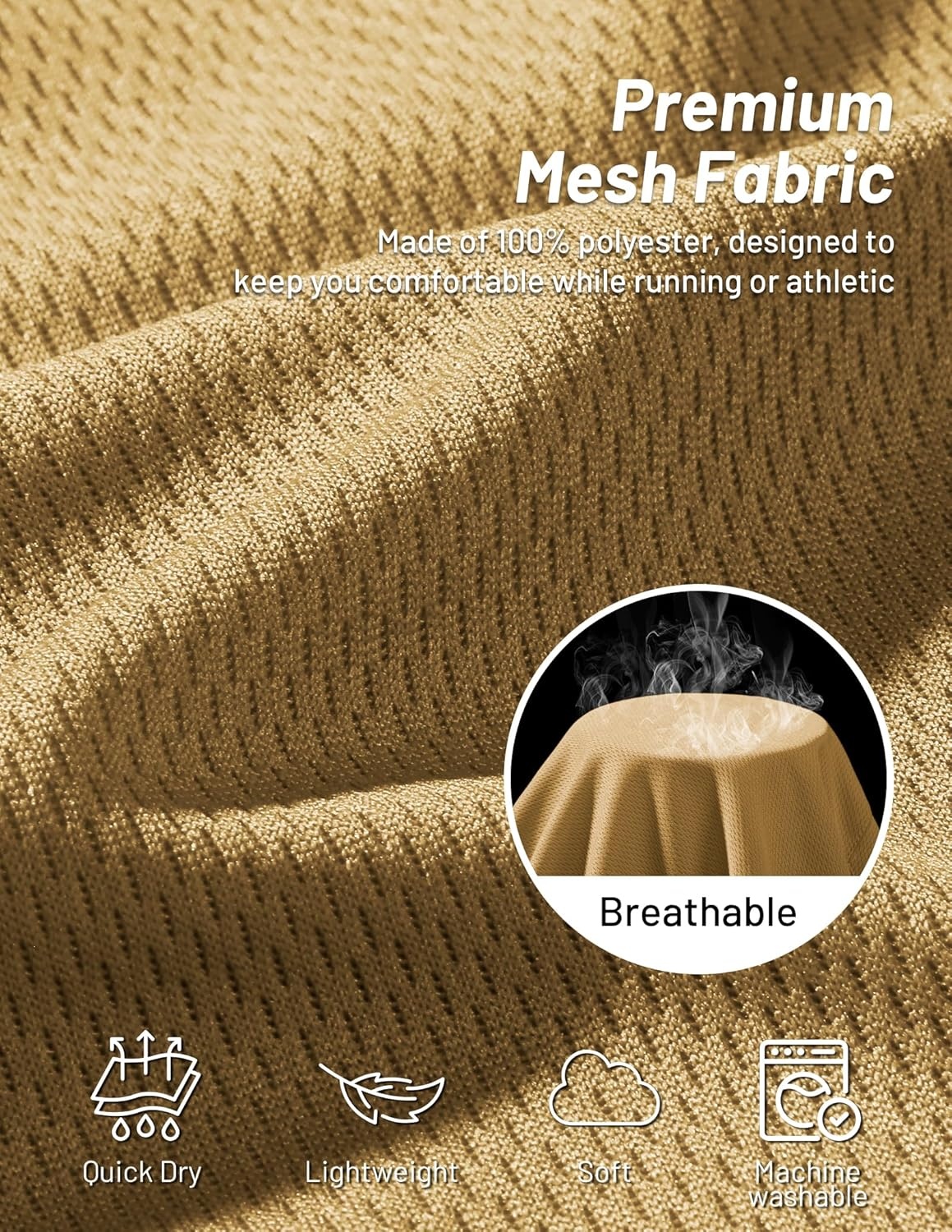 image:imageMIER Mens Athletic Shorts 9 Mesh Basketball Gym Quick Dry Shorts with Pockets for Active Running Workout LightweightKhaki