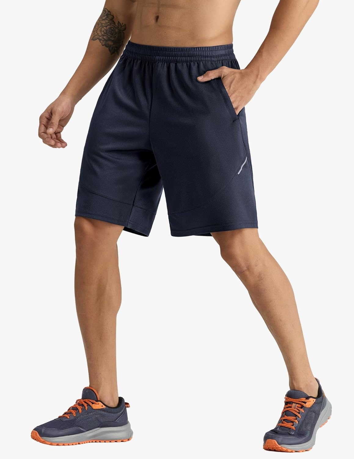 image:imageMIER Mens Athletic Shorts 9 Mesh Basketball Gym Quick Dry Shorts with Pockets for Active Running Workout LightweightNavy