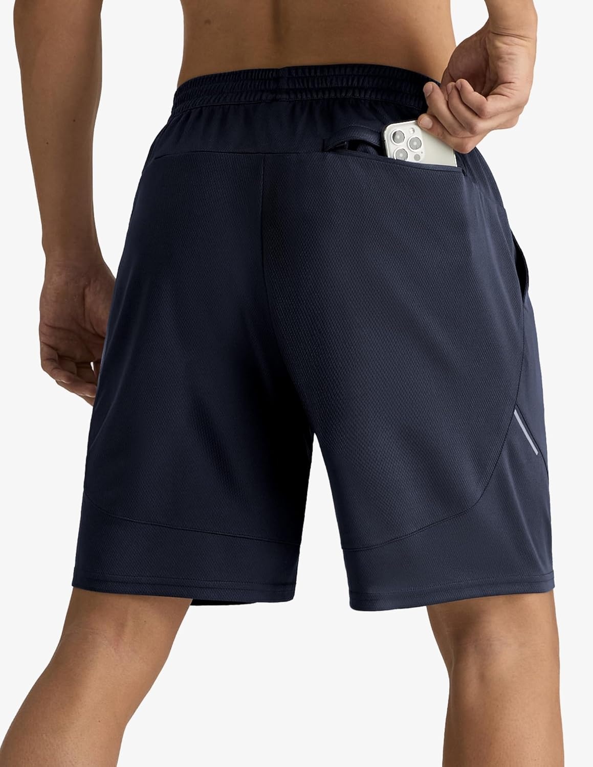 image:imageMIER Mens Athletic Shorts 9 Mesh Basketball Gym Quick Dry Shorts with Pockets for Active Running Workout LightweightNavy