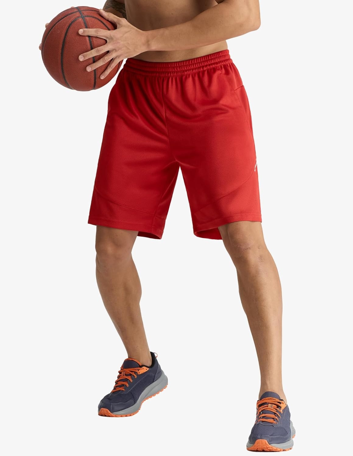 image:imageMIER Mens Athletic Shorts 9 Mesh Basketball Gym Quick Dry Shorts with Pockets for Active Running Workout LightweightRed