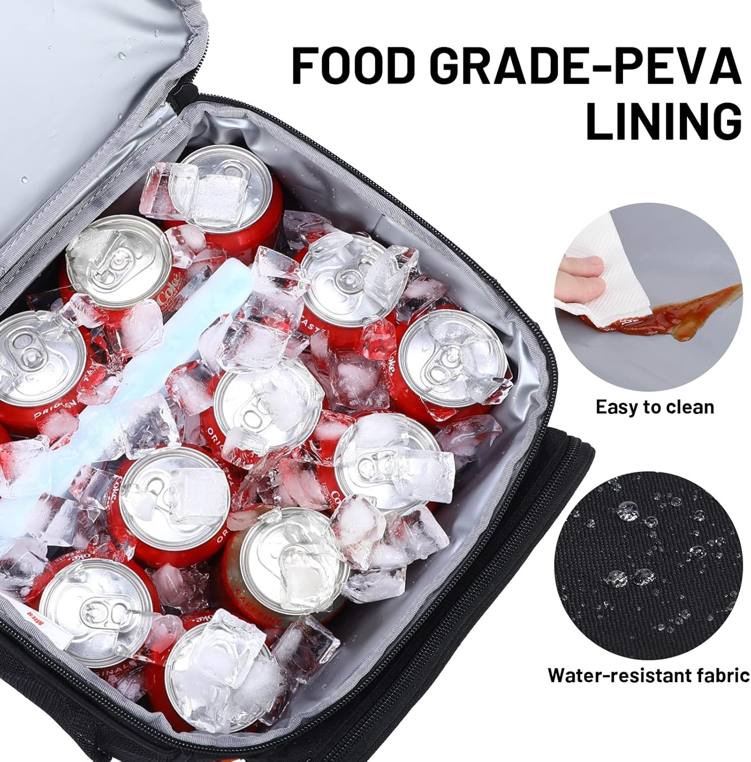 image:imageMIER Mens Insulated Lunch Box Dual Compartment Large Lunch Bag Coolers with Shoulder Strap for Men Women Adult to Office Work Picnic Travel Outdoors Army GreenBlack