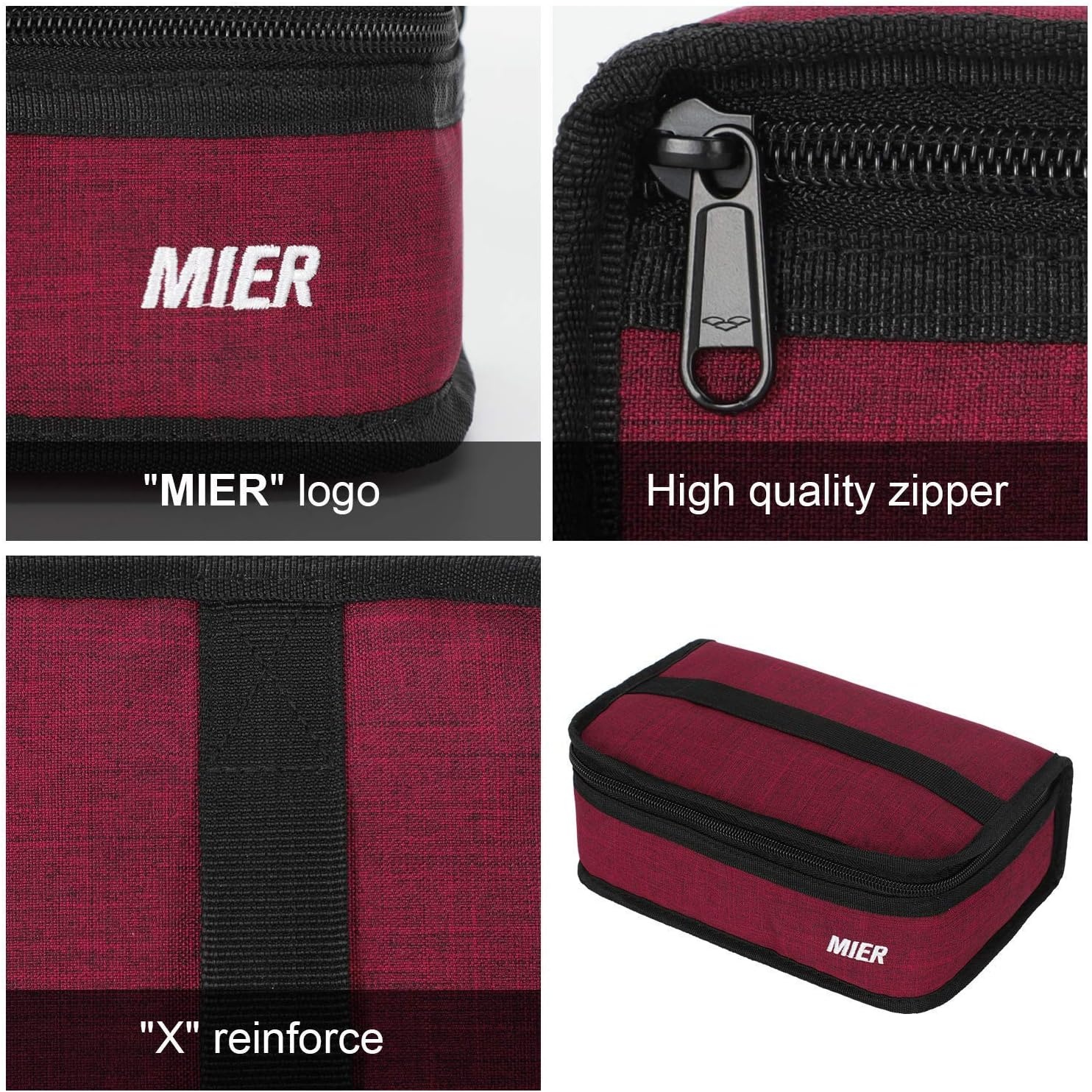 image:imageMIER Mini Lunch Bag and Adult Double Deck Cooler Lunch Box Insulated Lunch Bag for Men WomenDark Grey Large