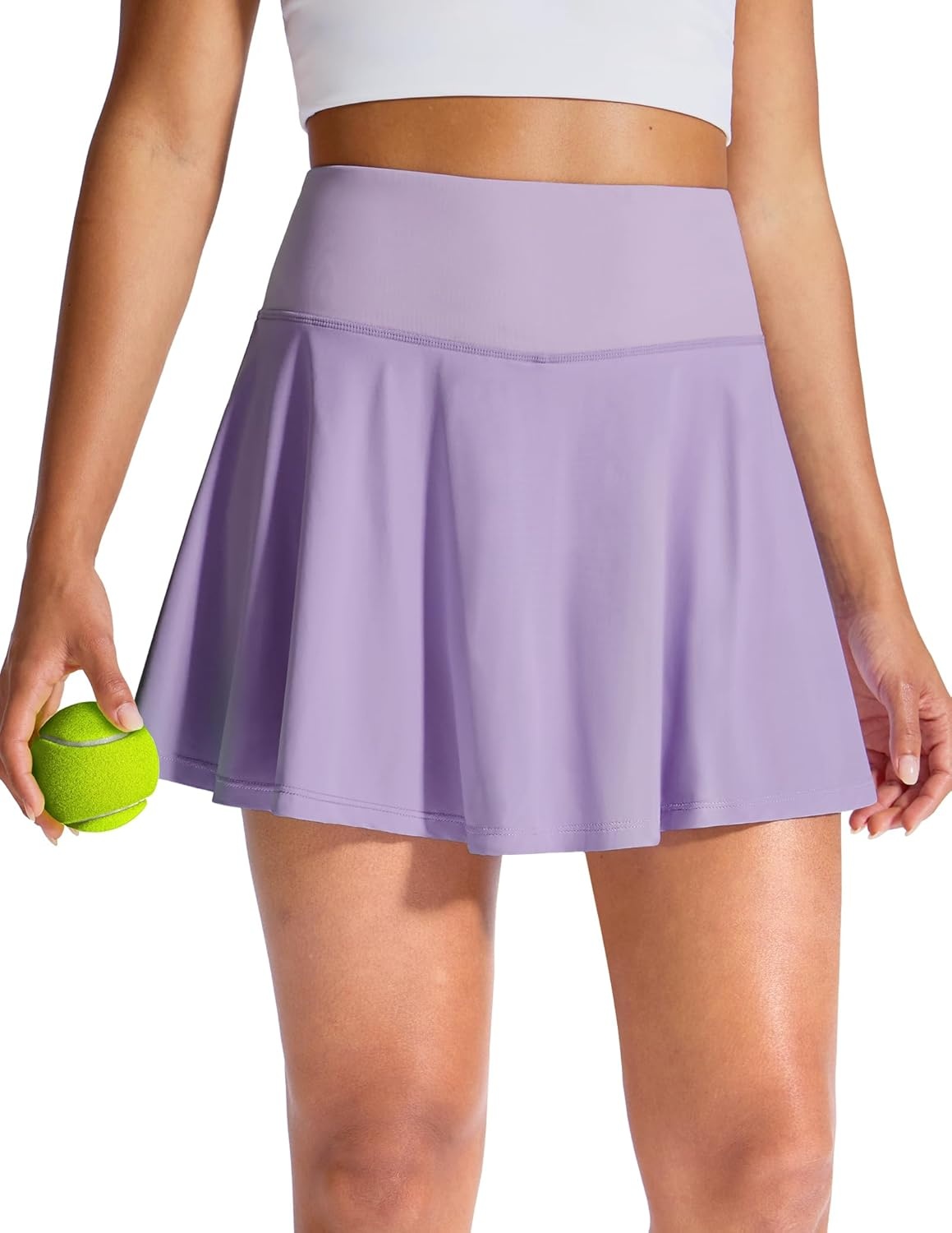 image:imageMIER Tennis Skirt for Women Pleated Golf Skirts with Shorts Pocket High Waisted Flowy Athletic Skort for Workout PickleballLavender