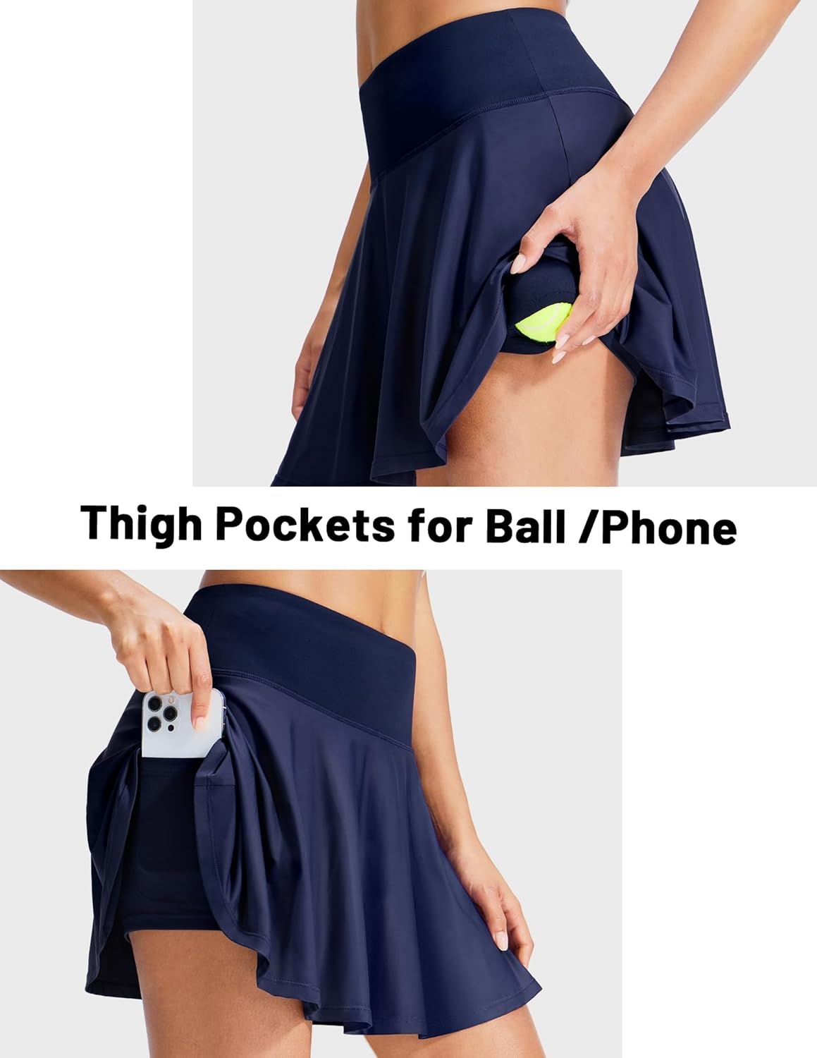 image:imageMIER Tennis Skirt for Women Pleated Golf Skirts with Shorts Pocket High Waisted Flowy Athletic Skort for Workout PickleballNavy