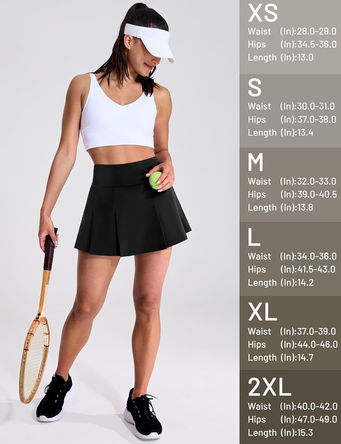 image:imageMIER Tennis Skirts for Women Pleated Golf Skirt with Liner Pocket High Waisted Athletic Skort for Running Workout SportsBlack