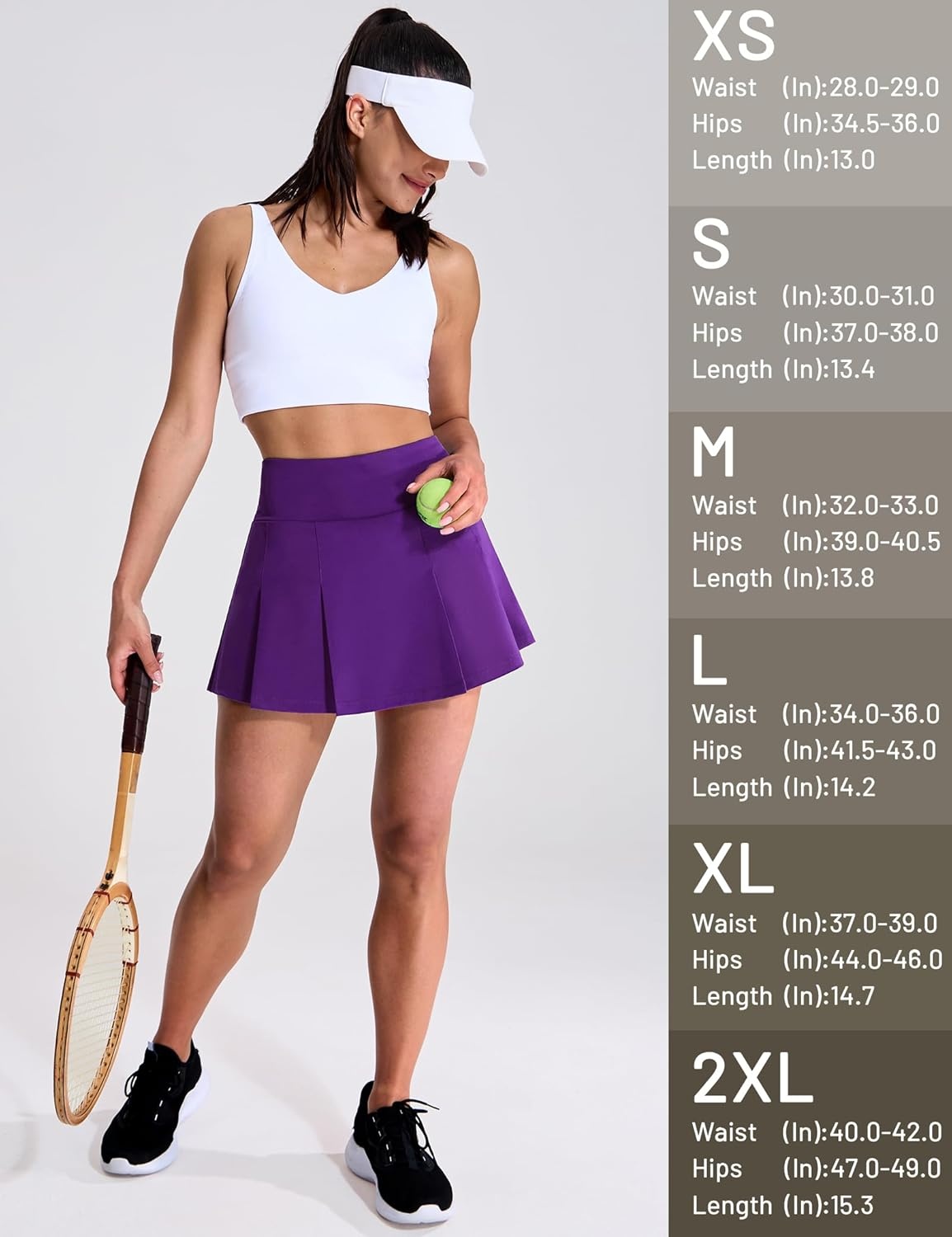 image:imageMIER Tennis Skirts for Women Pleated Golf Skirt with Liner Pocket High Waisted Athletic Skort for Running Workout SportsDeep Purple