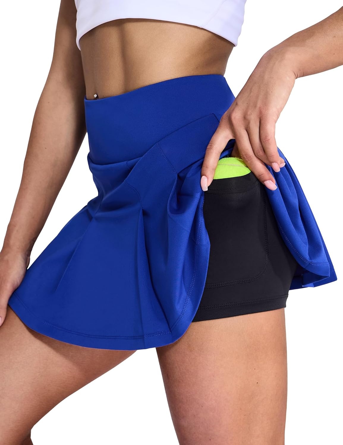 image:imageMIER Tennis Skirts for Women Pleated Golf Skirt with Liner Pocket High Waisted Athletic Skort for Running Workout SportsRoyal Blue