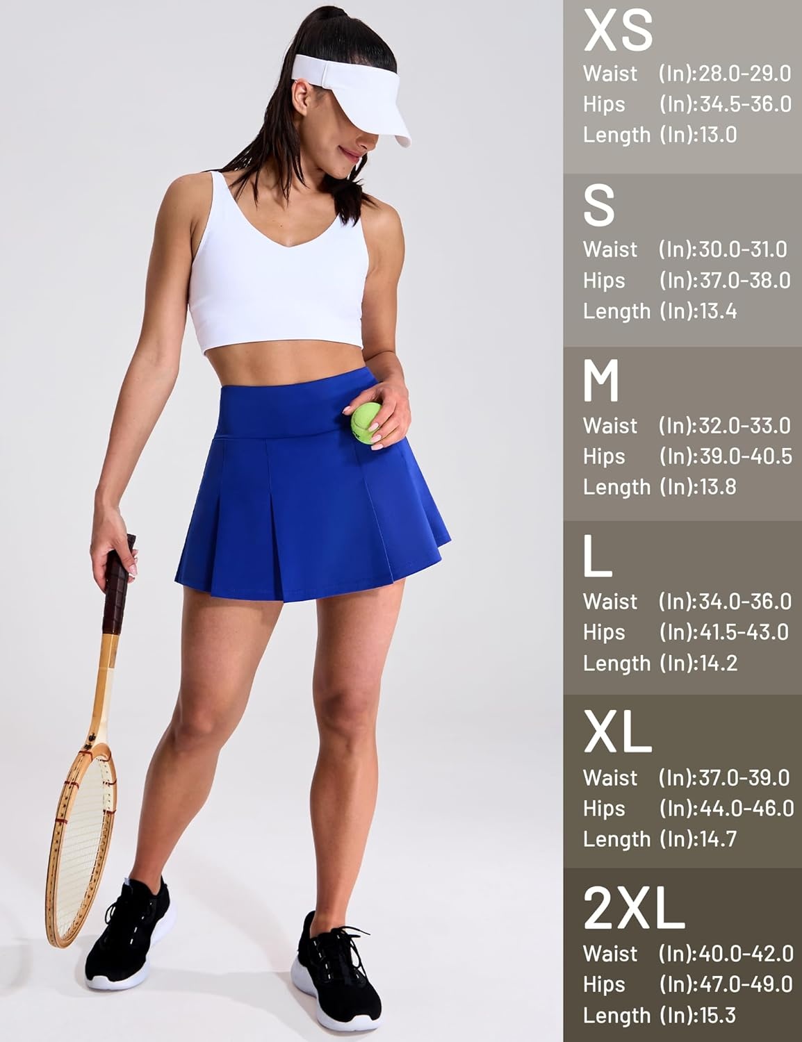 image:imageMIER Tennis Skirts for Women Pleated Golf Skirt with Liner Pocket High Waisted Athletic Skort for Running Workout SportsRoyal Blue