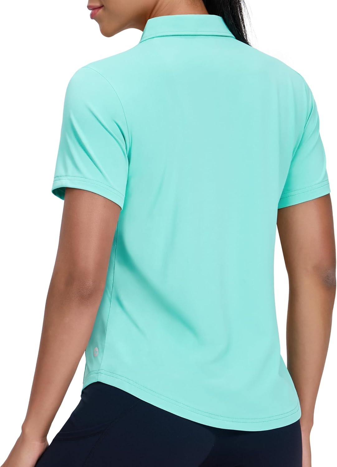 image:imageMIER Womens Golf Polo Shirts Short Sleeve Quick Dry Sun Protection Active UV Shirts Collared Tennis Tops 4 ButtonsAqua