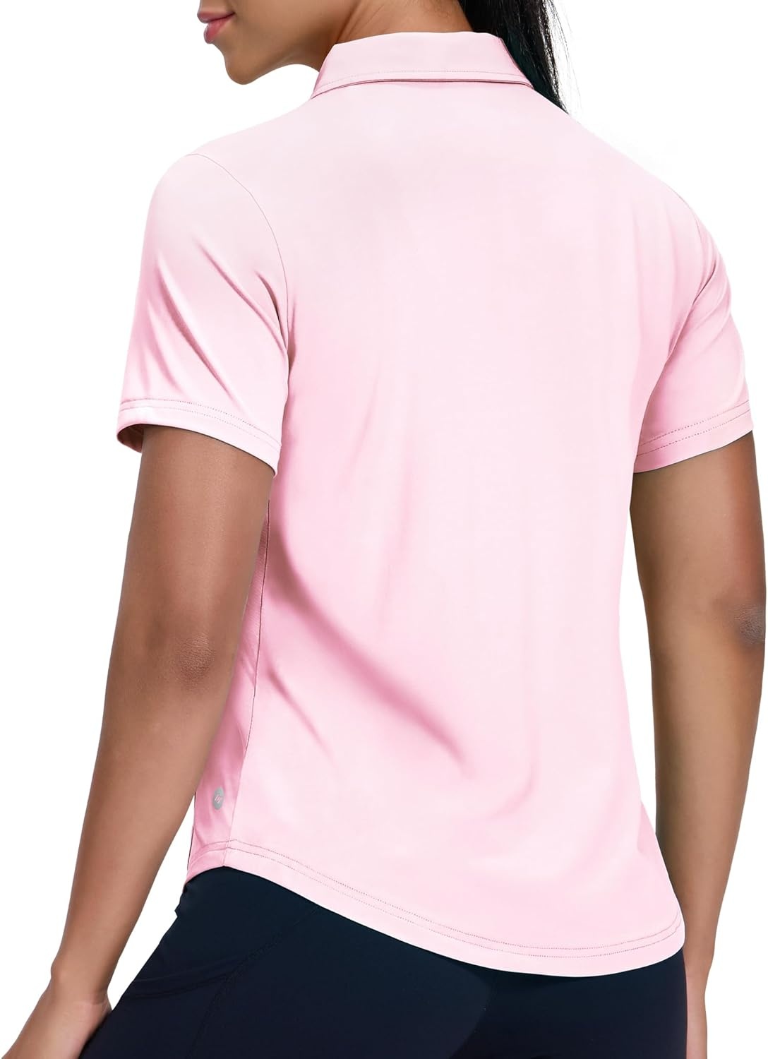 image:imageMIER Womens Golf Polo Shirts Short Sleeve Quick Dry Sun Protection Active UV Shirts Collared Tennis Tops 4 ButtonsLight Pink