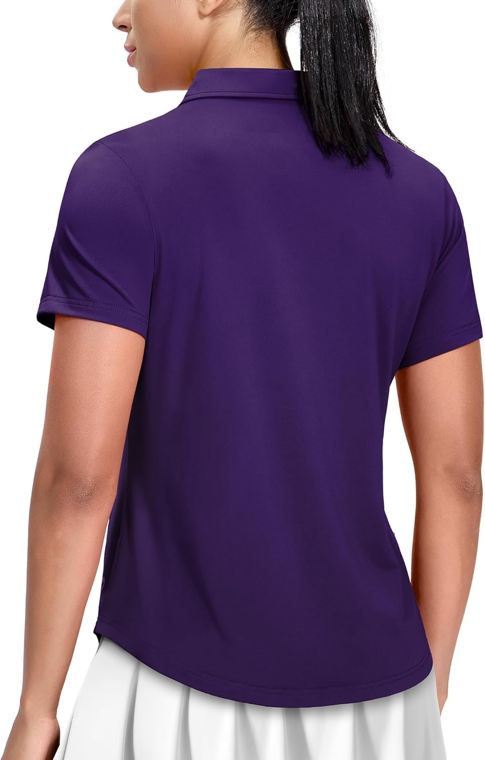 image:imageMIER Womens Golf Polo Shirts Short Sleeve Quick Dry Sun Protection Active UV Shirts Collared Tennis Tops 4 ButtonsPurple