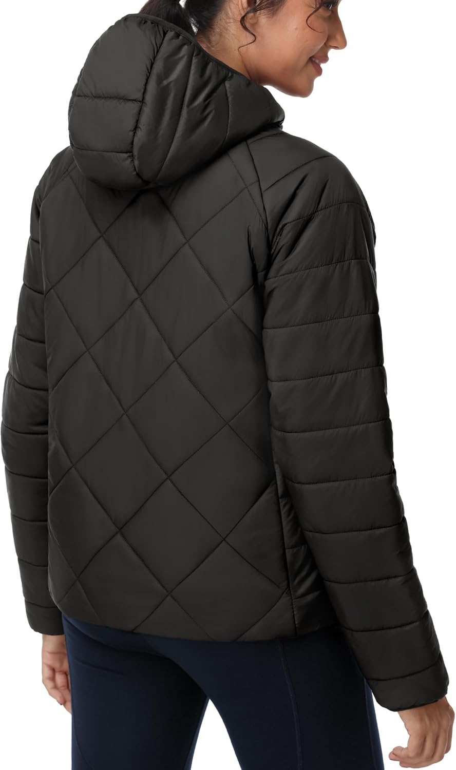 image:imageMIER Womens Puffer Jackets Lightweight Packable Quilted Winter Coat with HoodWater Resistant Warm Puffy Jacket for TravelBlack