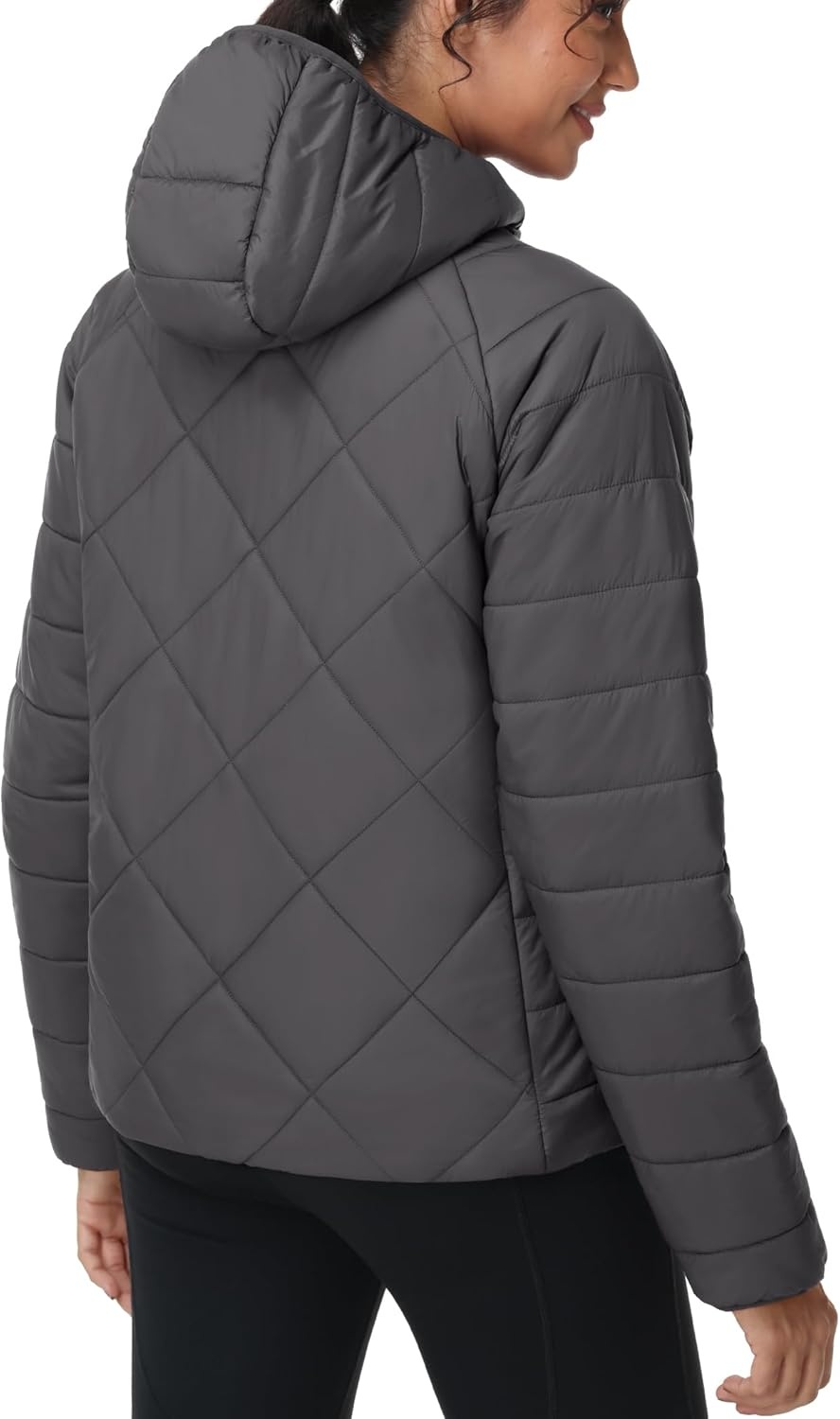 image:imageMIER Womens Puffer Jackets Lightweight Packable Quilted Winter Coat with HoodWater Resistant Warm Puffy Jacket for TravelDark Grey