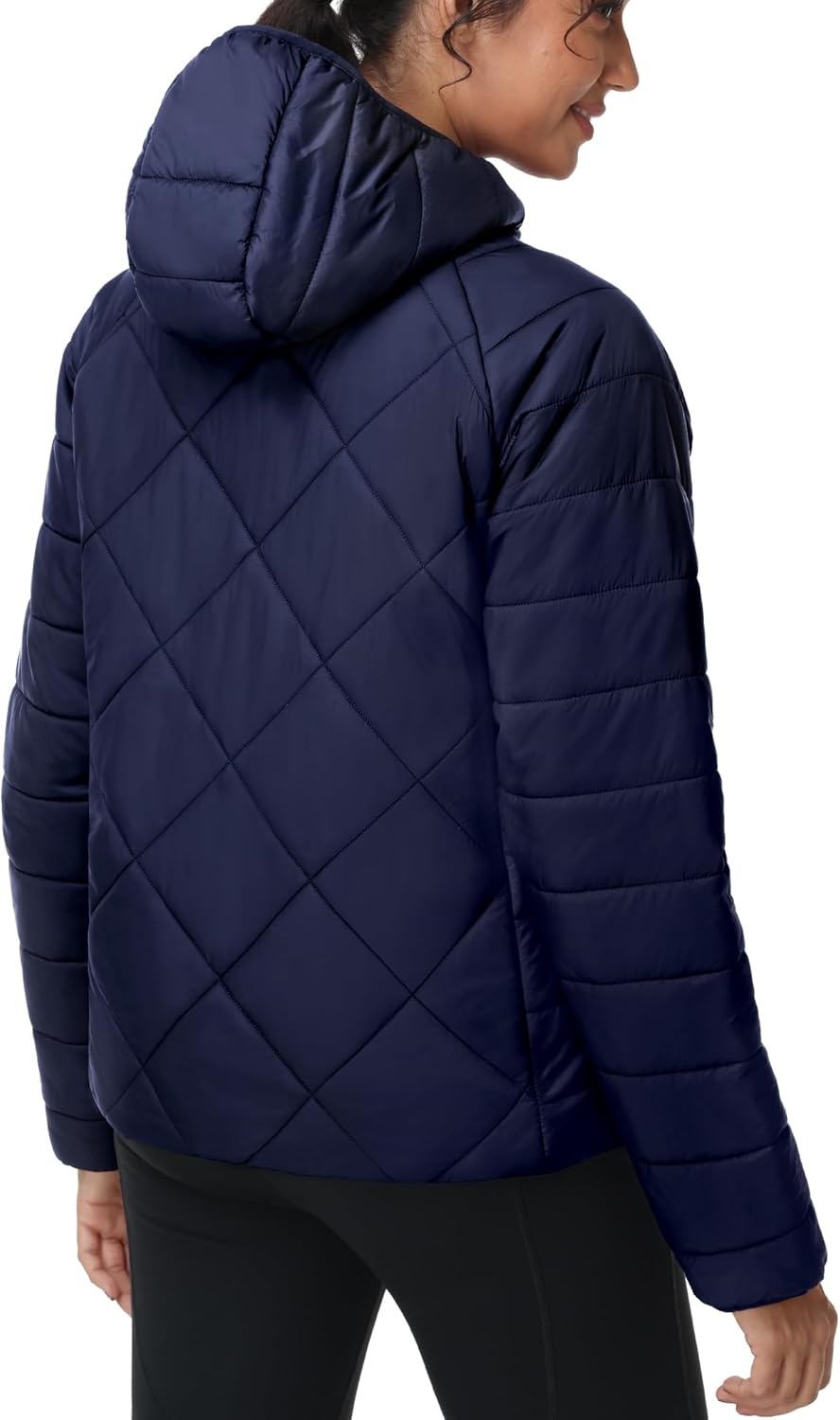image:imageMIER Womens Puffer Jackets Lightweight Packable Quilted Winter Coat with HoodWater Resistant Warm Puffy Jacket for TravelNavy