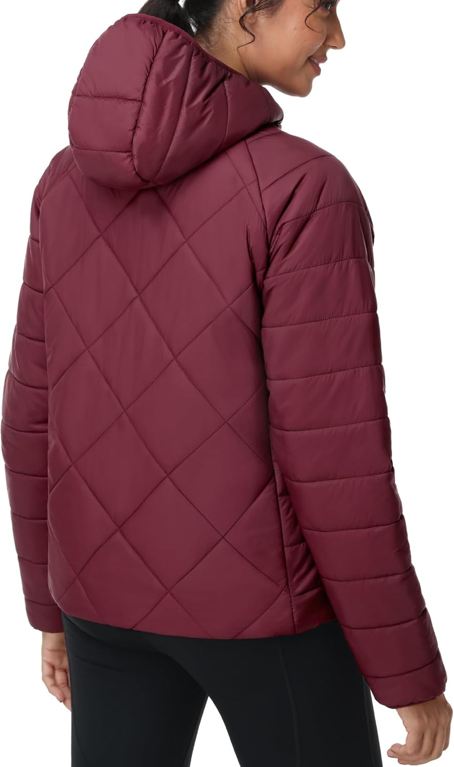 image:imageMIER Womens Puffer Jackets Lightweight Packable Quilted Winter Coat with HoodWater Resistant Warm Puffy Jacket for TravelWine
